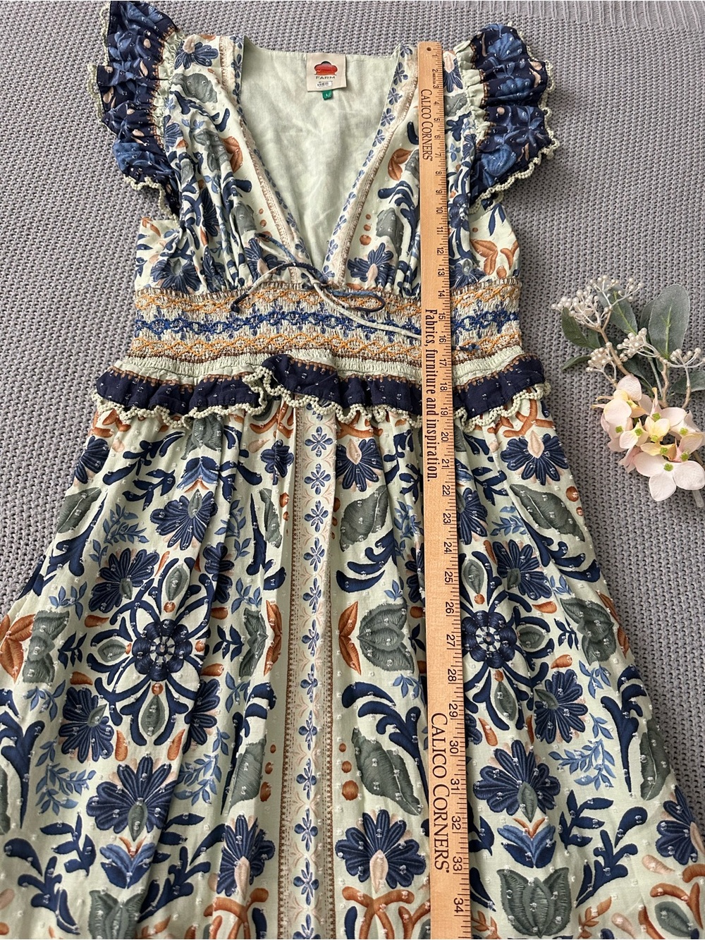 FARM RIO Ocean Tapestry Maxi Dress Large - Picture 7 of 12